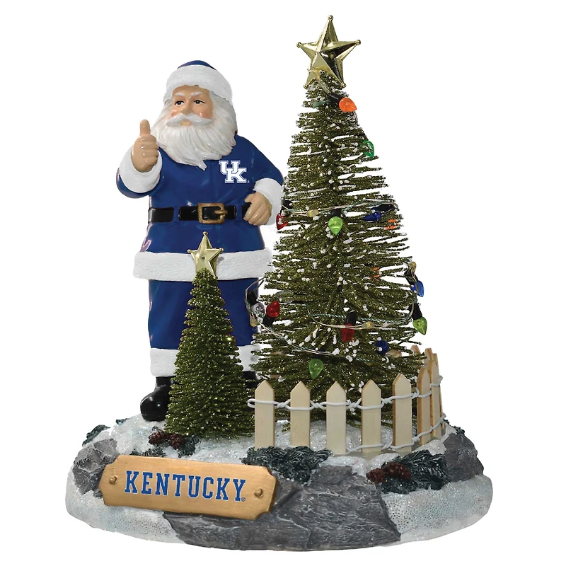 The Memory Company Kentucky Wildcats Santa Figurine with LED Tree