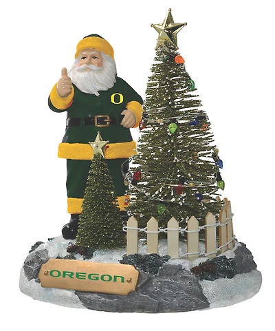The Memory Company Oregon Ducks Santa Figurine with LED Tree