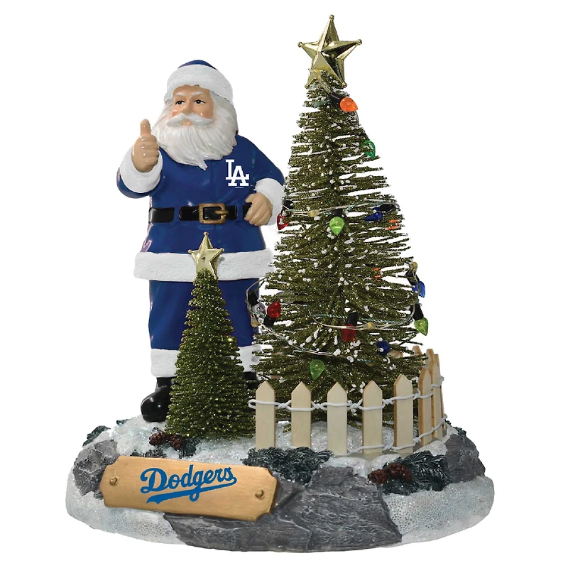The Memory Company Los Angeles Dodgers Santa Figurine with LED Tree