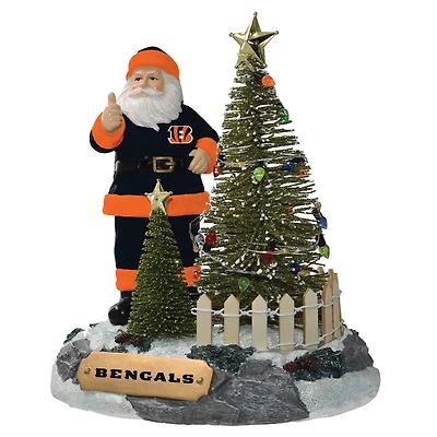 The Memory Company Cincinnati Bengals Santa Figurine with LED Tree