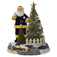 The Memory Company Pittsburgh Steelers Santa Figurine with LED Tree