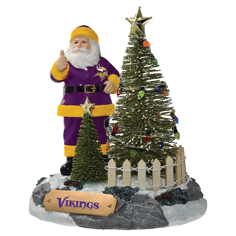 The Memory Company Minnesota Vikings Santa Figurine with LED Tree
