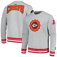 Men's Pro Standard Heather Gray Kansas City Chiefs Crest Emblem Pullover Sweatshirt