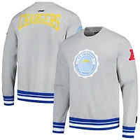 Men's Pro Standard Heather Gray Los Angeles Chargers Crest Emblem Pullover Sweatshirt