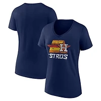Women's Navy Houston Astros Hometown Throwback Stros V-Neck T-Shirt