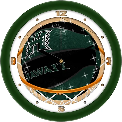 Hawaii Warriors 11.5" Suntime Slam Dunk Wall Clock