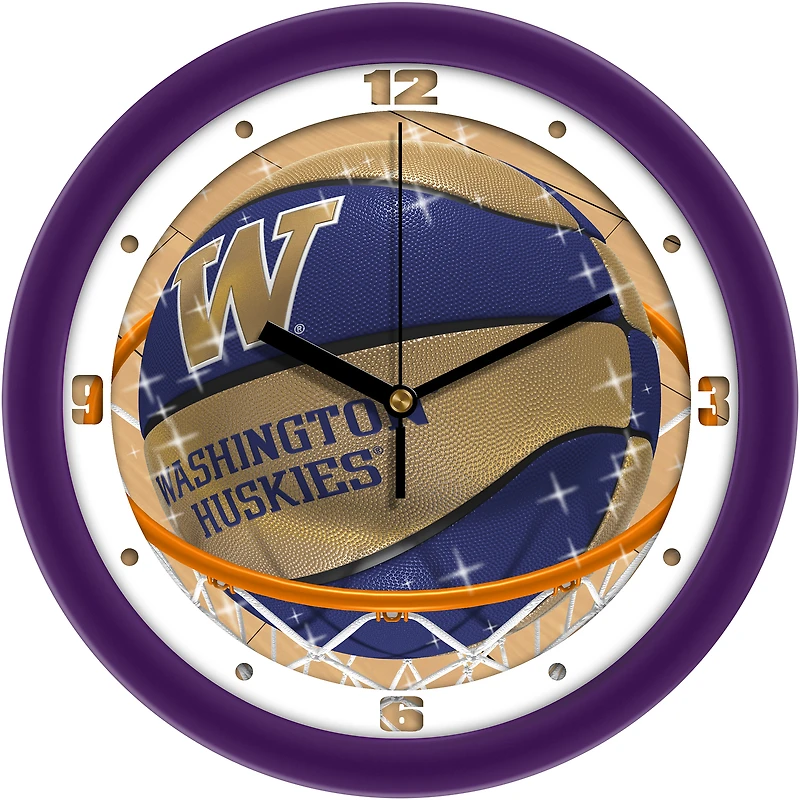 Washington Huskies 11.5" Suntime Slam Dunk Wall Clock