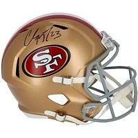 Christian McCaffrey San Francisco 49ers Autographed Riddell Speed Replica Helmet
