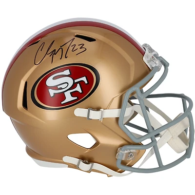Christian McCaffrey San Francisco 49ers Autographed Riddell Speed Replica Helmet