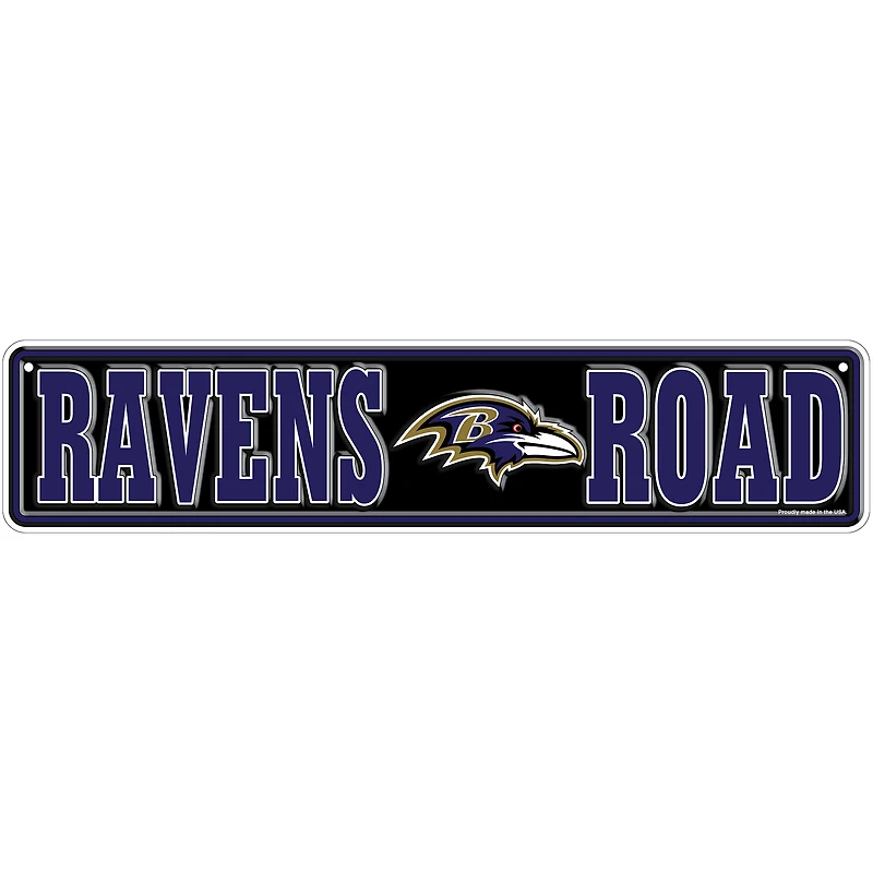 Baltimore Ravens 4" x 18" Team Boulevard Metal Sign