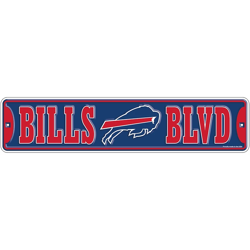 Buffalo Bills 4" x 18" Team Boulevard Metal Sign