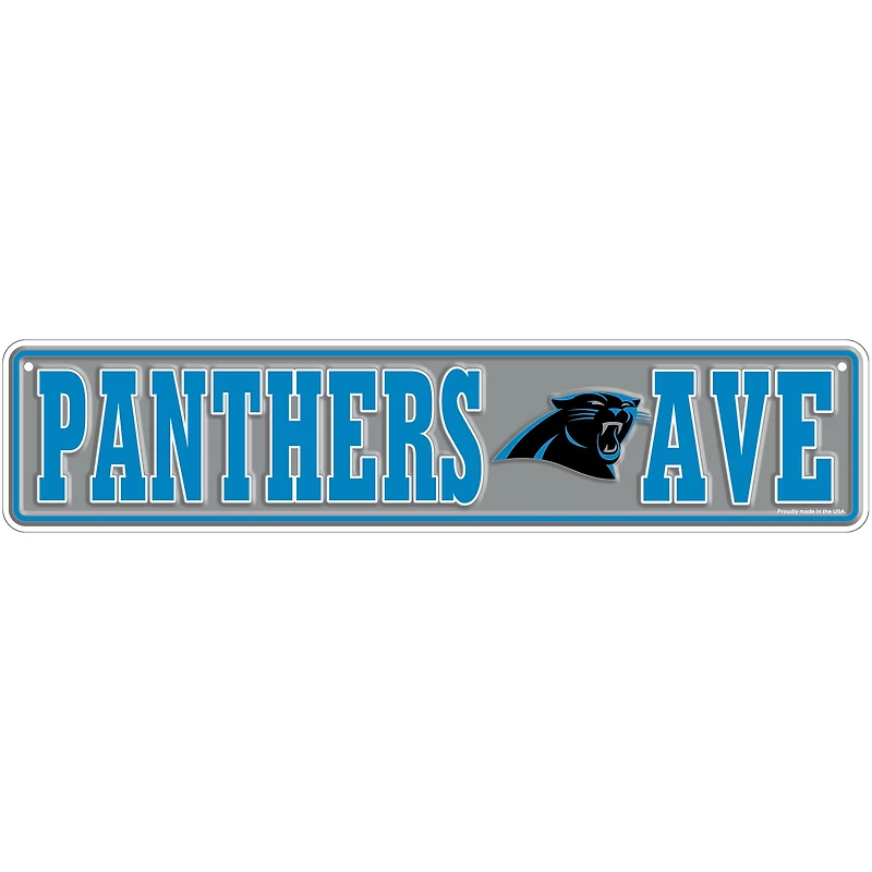 Carolina Panthers 4" x 18" Team Boulevard Metal Sign