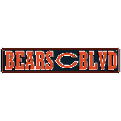 Chicago Bears 4" x 18" Team Boulevard Metal Sign
