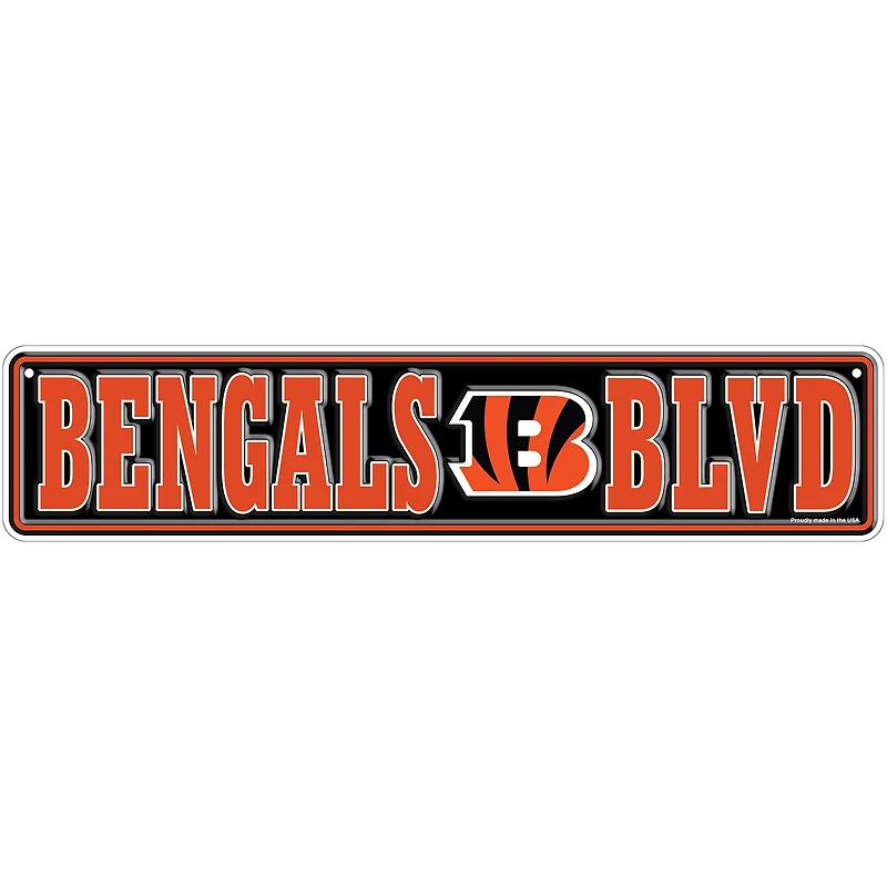Cincinnati Bengals 4" x 18" Team Boulevard Metal Sign