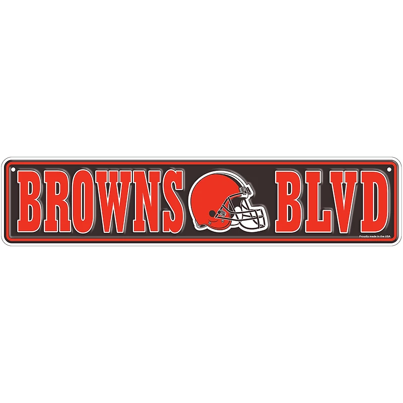 Cleveland Browns 4" x 18" Team Boulevard Metal Sign