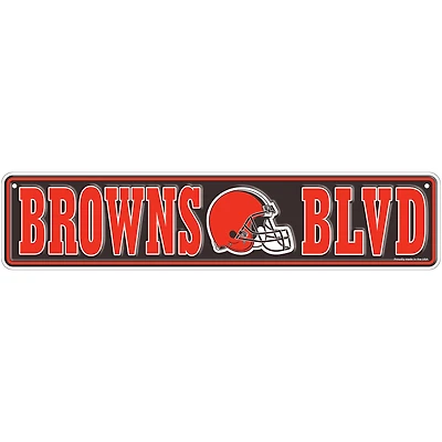 Cleveland Browns 4" x 18" Team Boulevard Metal Sign