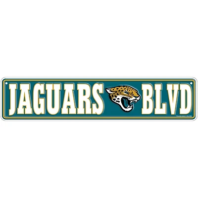 Jacksonville Jaguars 4" x 18" Team Boulevard Metal Sign