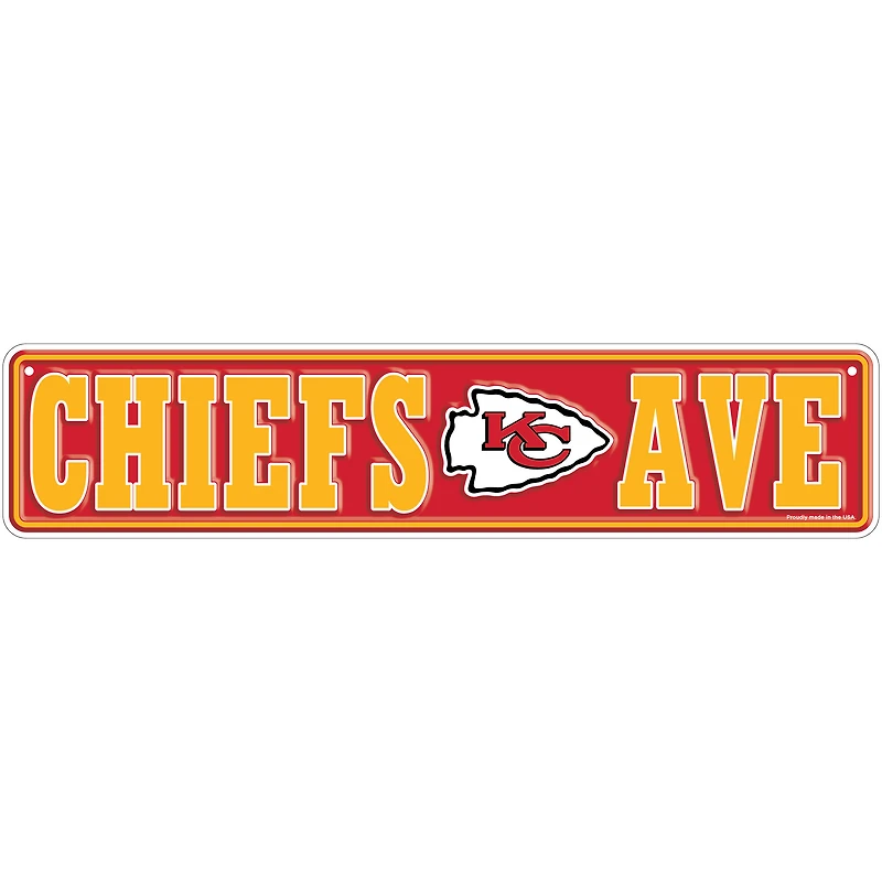 Kansas City Chiefs 4" x 18" Team Boulevard Metal Sign