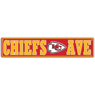 Kansas City Chiefs 4" x 18" Team Boulevard Metal Sign