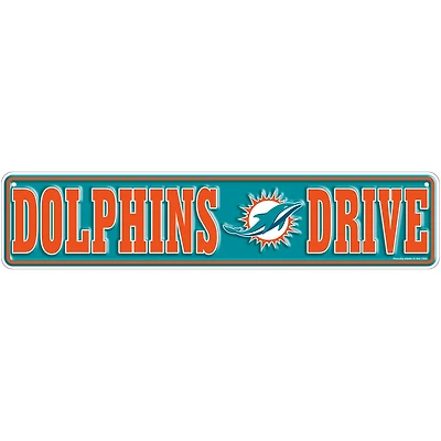 Miami Dolphins 4" x 18" Team Boulevard Metal Sign