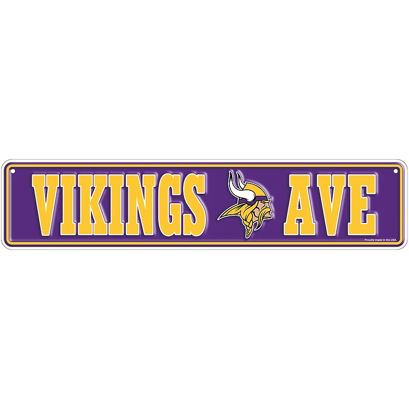 Minnesota Vikings 4" x 18" Team Boulevard Metal Sign