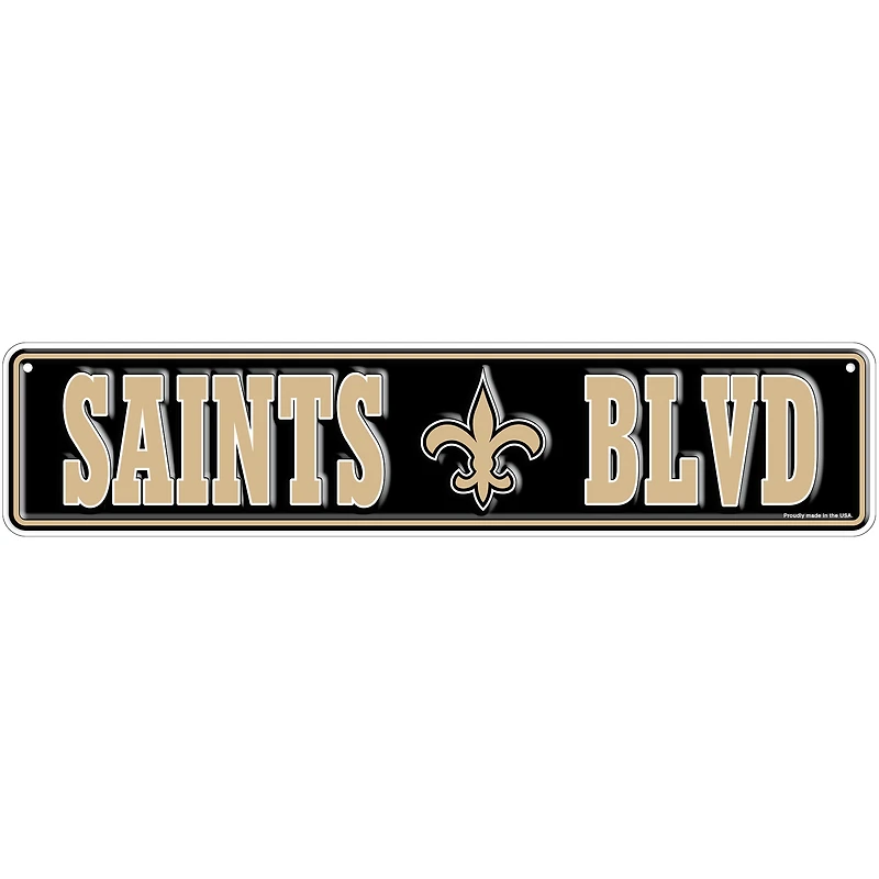 New Orleans Saints 4" x 18" Team Boulevard Metal Sign