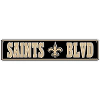 New Orleans Saints 4" x 18" Team Boulevard Metal Sign