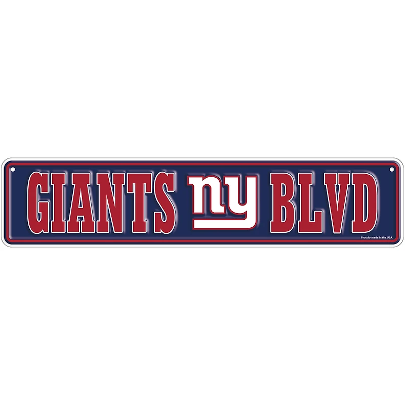 New York Giants 4" x 18" Team Boulevard Metal Sign