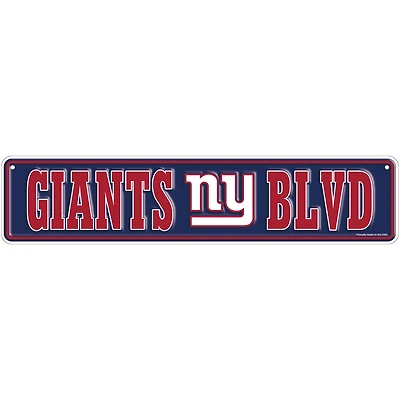 New York Giants 4" x 18" Team Boulevard Metal Sign