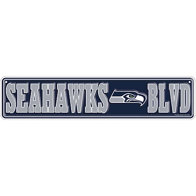 Seattle Seahawks 4" x 18" Team Boulevard Metal Sign