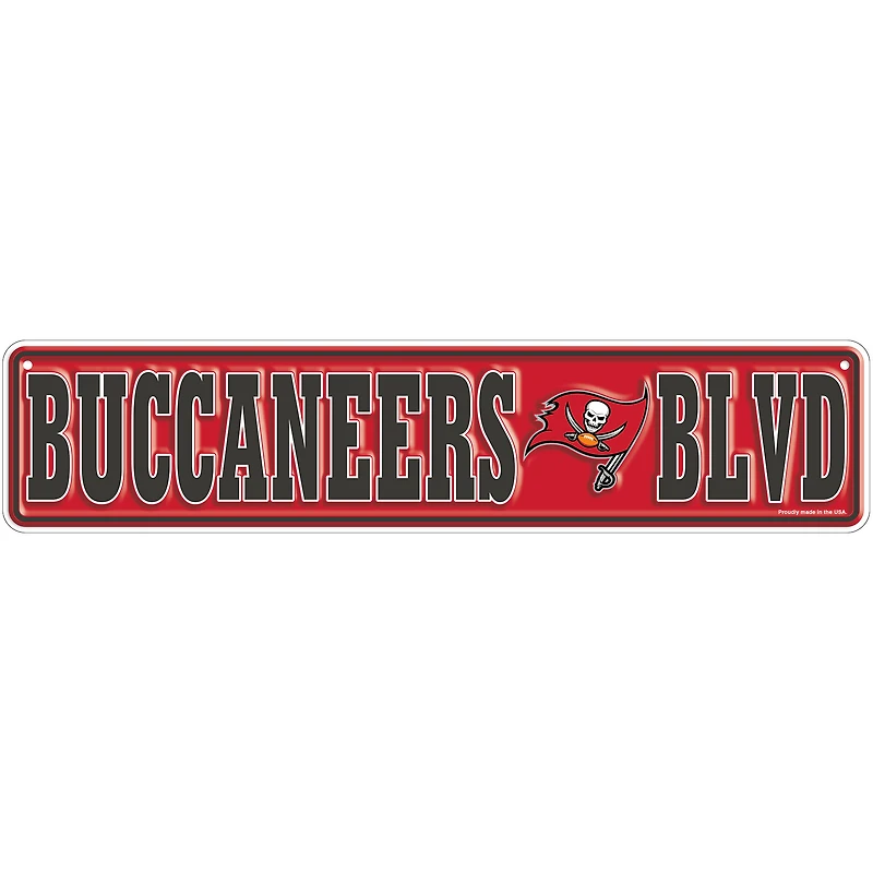 Tampa Bay Buccaneers 4" x 18" Team Boulevard Metal Sign