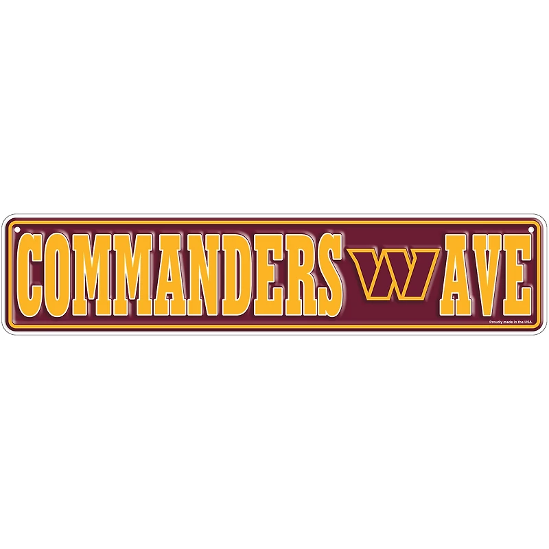 Washington Commanders 4" x 18" Team Boulevard Metal Sign