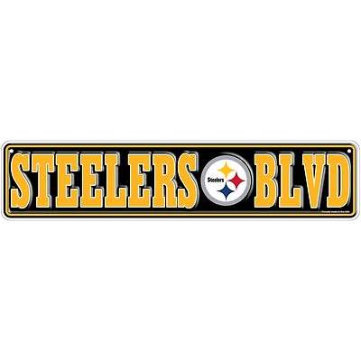 Pittsburgh Steelers 4" x 18" Team Boulevard Metal Sign