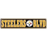 Pittsburgh Steelers 4" x 18" Team Boulevard Metal Sign
