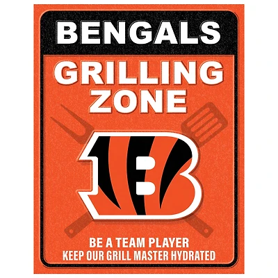 Cincinnati Bengals 13" x 20" Grill Zone Metal Sign