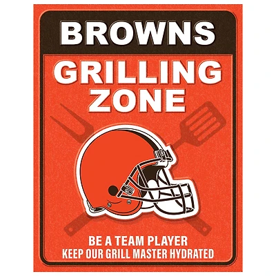 Cleveland Browns 13" x 20" Grill Zone Metal Sign