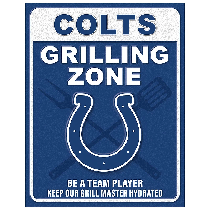 Indianapolis Colts 13" x 20" Grill Zone Metal Sign