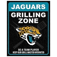 Jacksonville Jaguars 13" x 20" Grill Zone Metal Sign