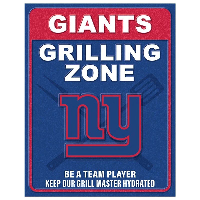 New York Giants 13" x 20" Grill Zone Metal Sign