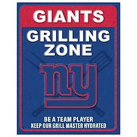 New York Giants 13" x 20" Grill Zone Metal Sign