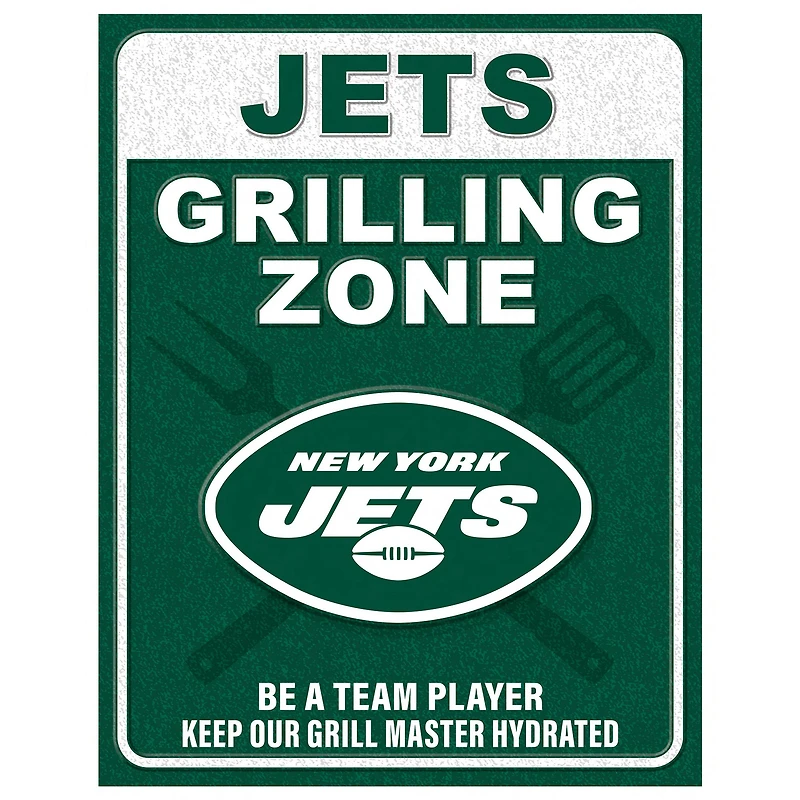 New York Jets 13" x 20" Grill Zone Metal Sign