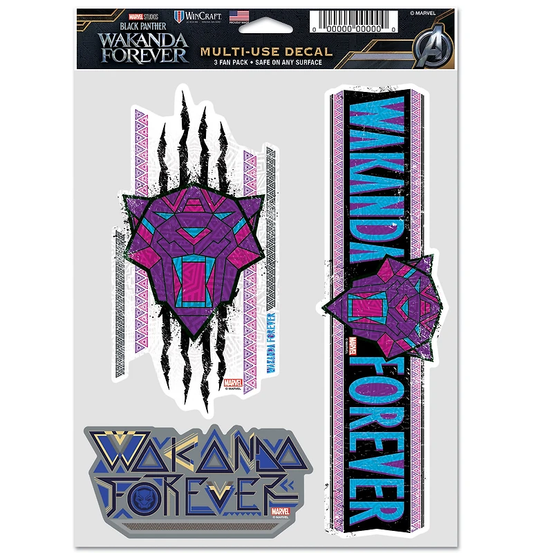 WinCraft Black Panther 3-Pack Multi-Use Decal Set
