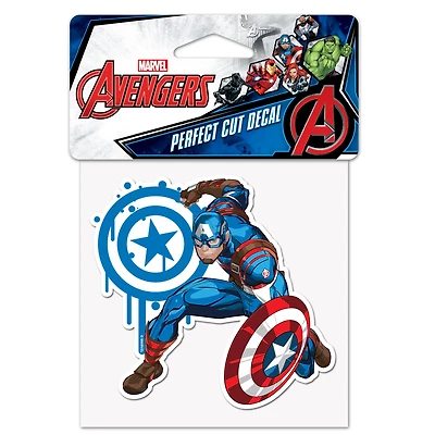 WinCraft Captain America 4" x 4" Perfect Cut Decal