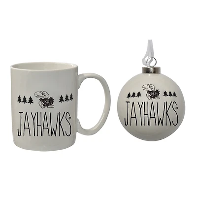 The Memory Company Kansas Jayhawks Holiday Ornament & Mug Set