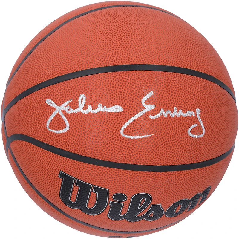Julius Erving Philadelphia 76ers Autographed Wilson Authentic Series Indoor/Outdoor Basketball