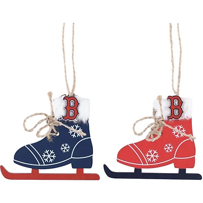 The Memory Company Boston Red Sox Two-Pack Ice Skate Ornament Set