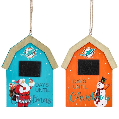 Miami Dolphins 2-Pack Countdown Ornament Set