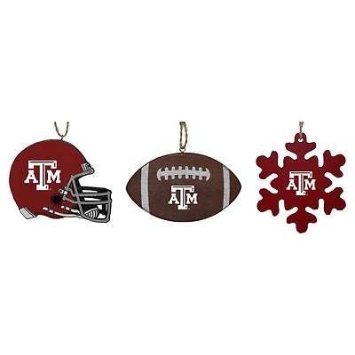 The Memory Company Texas A&M Aggies Three-Pack Helmet, Football & Snowflake Ornament Set