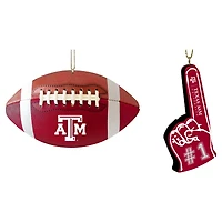 The Memory Company Texas A&M Aggies Two-Pack Football & Foam Finger Ornament Set