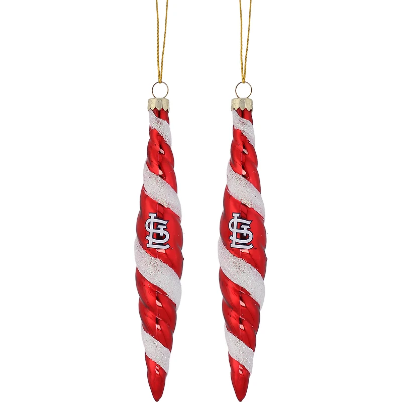 St. Louis Cardinals Two-Pack Swirl Blown Glass Ornament Set
